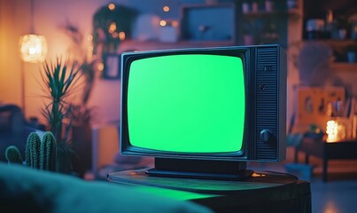 Close Up Footage of a Retro TV Set Screen with an 8 Bit 2D Eighties Inspired Console Arcade Video Game. Nostalgic Shooter Game, Player Battle with Swarm of Aliens and Wins the