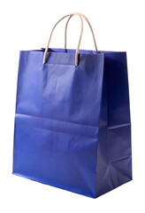 dark blue paper bag on transparent background