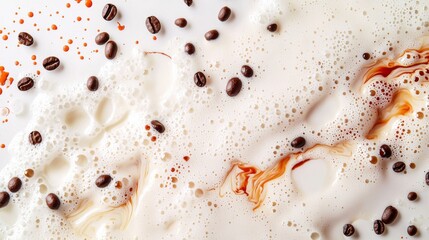 Fresh Brewed Coffee With Aromatic Beans and Creamy Foam
