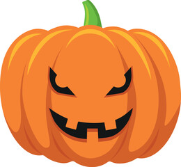 halloween pumpkin head with scary face,isolated vector illustration,design element for decoration, greeting cards,invitation,poster