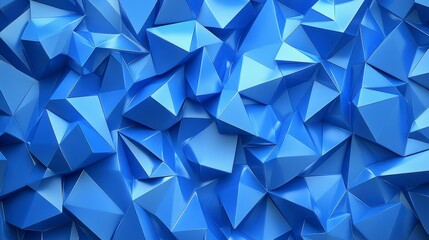 Fototapeta premium Abstract geometric pattern of blue 3d polygons and shapes in background