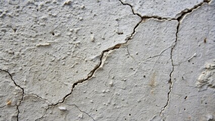 Obraz premium Close-up of a white painted wall with cracks.