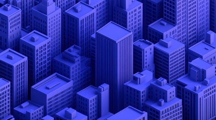 Obraz premium Abstract purple city skyline with modern architectural design and tall buildings