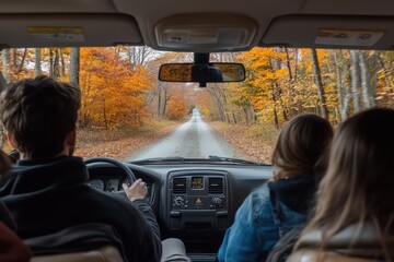 Friends and family taking a scenic Thanksgiving drive. 