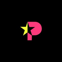 Letter P star logo template design