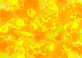 水彩調の模様　オレンジ　イエロー　派手　サイケデリック　ロック　バック　背景