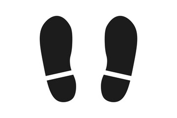 シンプルな革靴の足跡のイラスト
