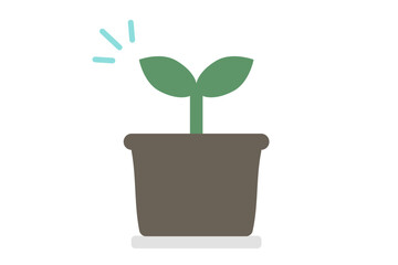 双葉の生えた植物のイラスト