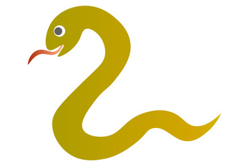 数字の2に見えるかわいいヘビのイラスト素材