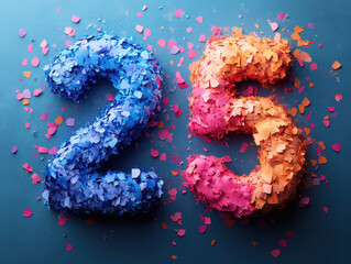 Exciting New Year's Day 2025 animated countdown graphics images with bold, colorful designs to create a sense of anticipation