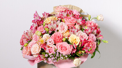 Bouquet of roses isolated on white background