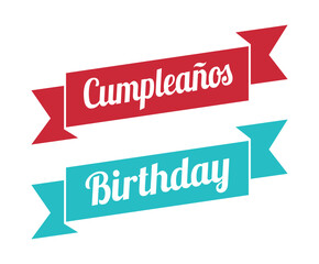 Birthday Design Elements on White Background