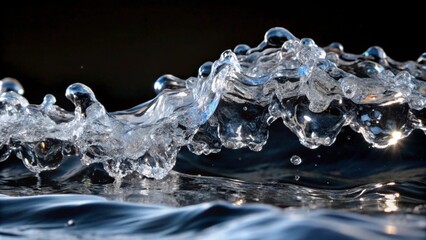 melting ice on black background