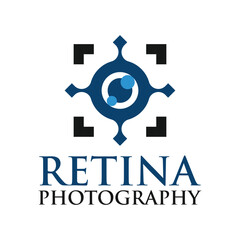 retina photography flat minimalist logo design