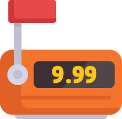 Orange price tag displaying 9.99, indicating a price very close to ten dollars