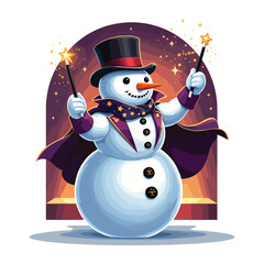 Playful Snowman Vector Illustration 