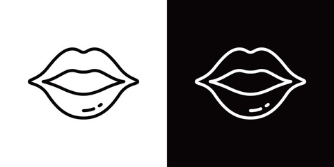 キスマークのシンプルなラインアイコン