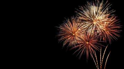 Obraz premium Vibrant Fireworks Exploding in the Night Sky with Dazzling Colorful Displays