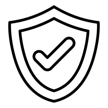 recommend clip art: Protection shield with a check mark line icon.