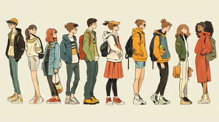 人物の手描きイラスト集