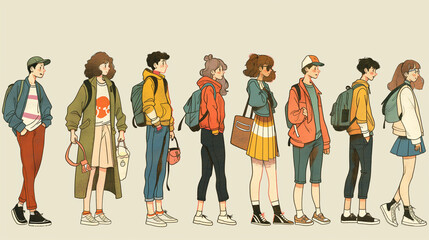 人物の手描きイラスト集