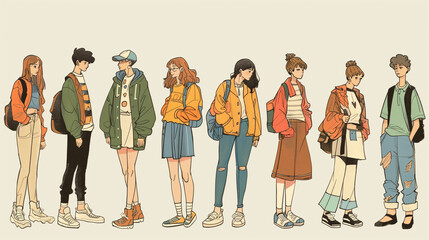 人物の手描きイラスト集