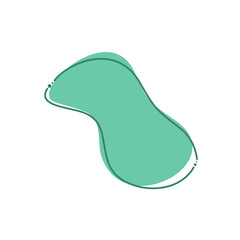 Organic blob shape abstract green color with line