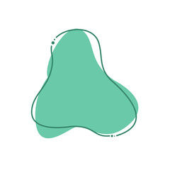 Organic blob shape abstract green color with line