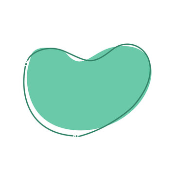 recommend clip art: Organic blob shape abstract green color with line