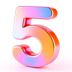 3D icon, number 50 white background vibrant colors. Generative AI
