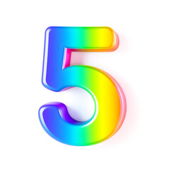 3D icon, number 50 white background vibrant colors. Generative AI