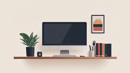 Modern Minimalist Workspace with Stylish Decor