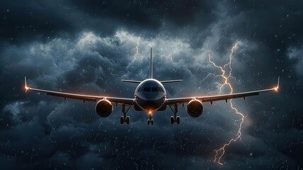 Insurance for travel disruptions, stormy weather and airplane, 3D illustration,
