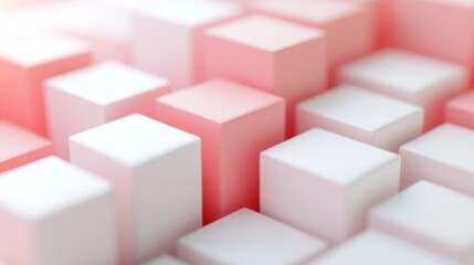 Fototapeta premium Minimalist Geometric Harmony, an abstract 3D render showcasing a modern composition of interlocking shapes against a soft background, emphasizing simplicity and elegance.