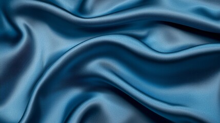 Fototapeta premium Lush Azure Textile Surface, intricately woven fabric in deep blue tones, showcasing rich texture and depth, ideal for elegant design applications and luxurious presentations.