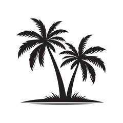Palm tree silhouette vector illustration art 
