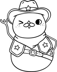 Cowboy Christmas snowman