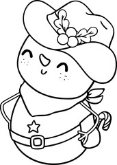 Cowboy Christmas snowman