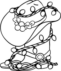 Christmas cowboy hat and boot festive lights