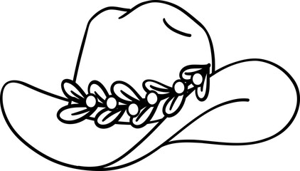 Christmas cowboy hat with holly