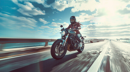 Beautiful Wallpaper with a Motorcycle Design, Ideal Motorbike Poster or Graphic Resource for Creative Project, Ai Generative