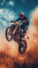 Naklejka premium Beautiful Wallpaper with a Motorcycle Design, Ideal Motorbike Poster or Graphic Resource for Creative Project, Ai Generative