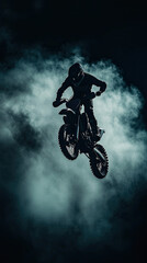 Obraz premium Beautiful Wallpaper with a Motorcycle Design, Ideal Motorbike Poster or Graphic Resource for Creative Project, Ai Generative