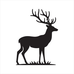 Obraz premium Deer silhouette vector illustration art 
