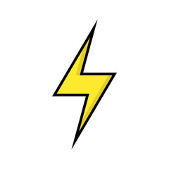 Energy, lightning icon in flat style. Power, electric sign symbol