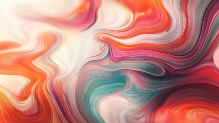 Fototapeta premium Abstract Swirling Pattern in Red, Pink, and Teal