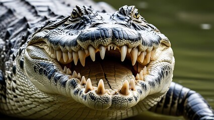 Fototapeta premium Explore the majestic world of alligators through this high-resolution 8K photography collection. Each image captures the raw beauty, power, and mystery of these ancient reptiles in their natural habit
