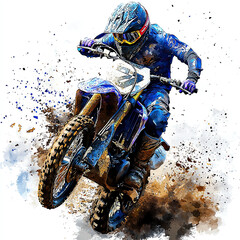 Beautiful Motorcycle Watercolor Clipart, Motorbike Colored Design for Your Corporate and Business Graphic Resource or Creative Project, Ai Generative