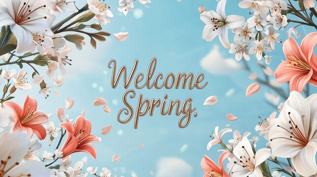 welcome march summer illustration graphic design colorful background
