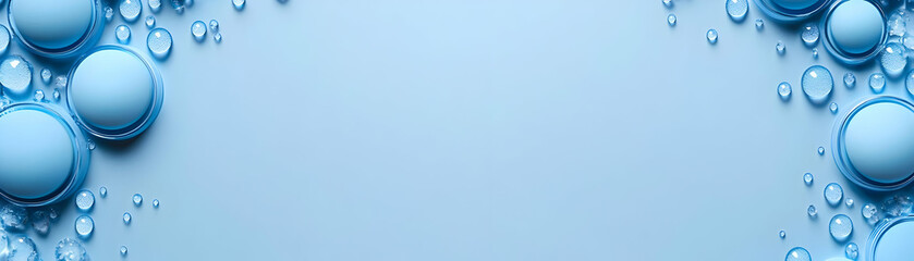 Blue Circle & Glucose Meter Border Frame for World Diabetes Day - Clean, Modern Design with Ample Copy Space for Health Awareness